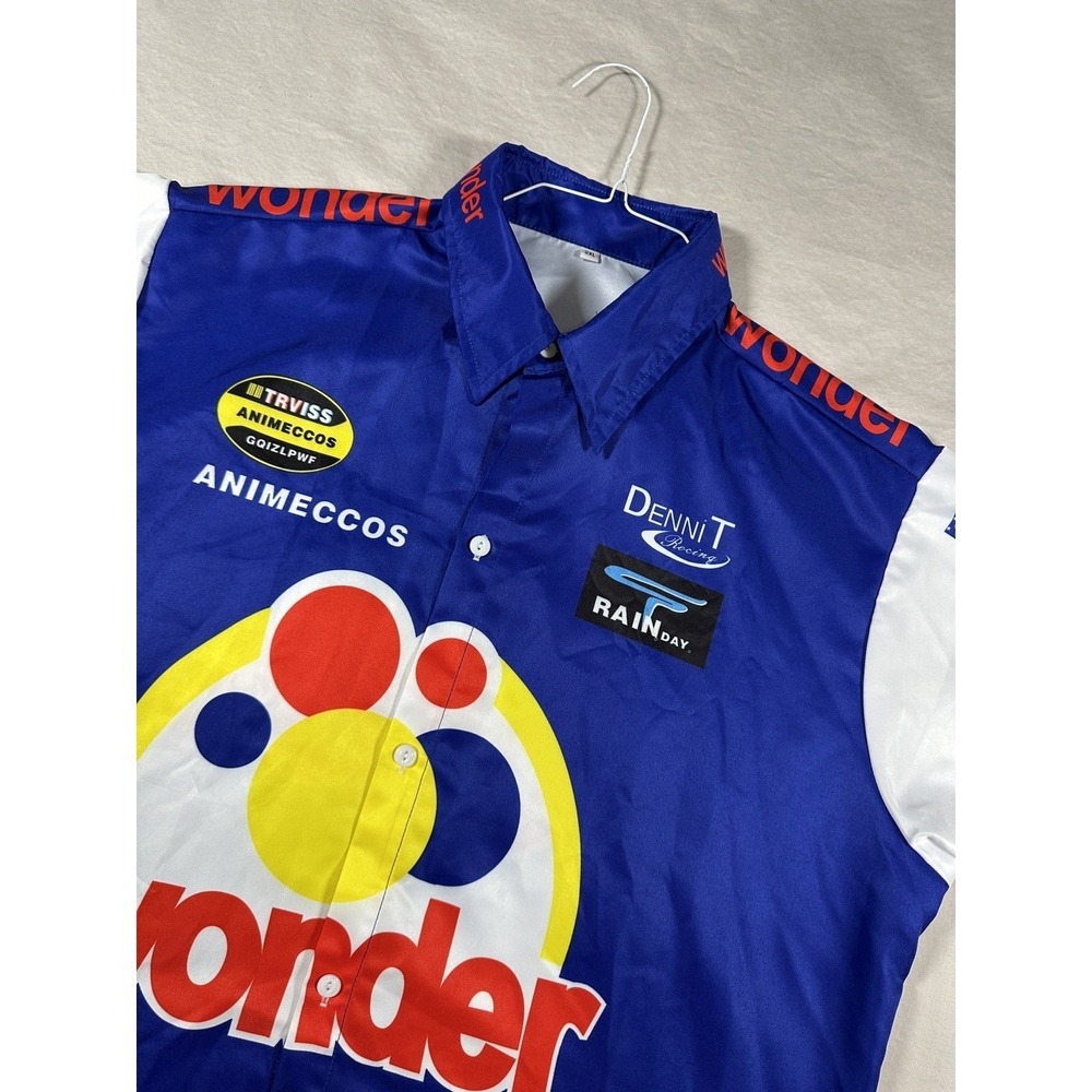 Talladega Nights‎ Ricky Bobby Wonder Bread Racing Shirt Mens 2XL Blue Pit Crew - Picture 4 of 10